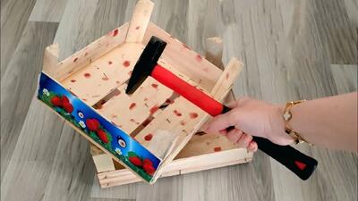 تبدیل جعبه میوه چوبی به اثر هنری!
