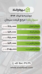 قیمت سیمان امروز دوشنبه پنجم خرداد ماه