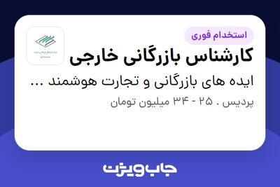 استخدام کارشناس بازرگانی خارجی - آقا در ایده های بازرگانی و تجارت هوشمند کارا