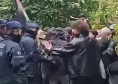 فیلم/ ‌برخورد شدید با حامیان فلسطین در بلژیک