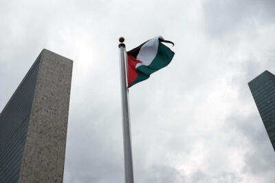 پرچم فلسطین مقابل مقر بهداشت جهانی بالا رفت