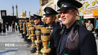 برپایی دسته عزای خادمان حرم بانوی کرامت در سالروز شهادت امام جواد (ع)