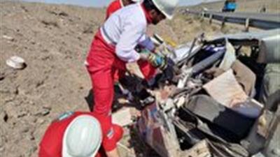 واژگونی مرگبار خودرو در جاده میامی - سبزوار
