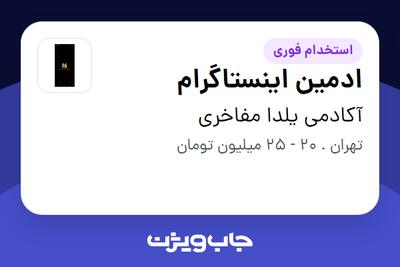 استخدام ادمین اینستاگرام - خانم در آکادمی یلدا مفاخری
