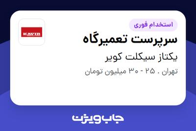 استخدام سرپرست تعمیرگاه در یکتاز سیکلت کویر