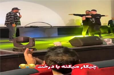 آواز شاد؛ پسر سرخوش با رفیق درختش یه رقص هندی رفت شاهرخ خان از  ژانگولراش آموزش خواست