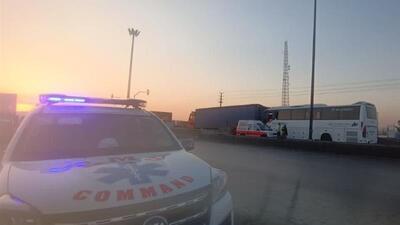 برخورد اتوبوس تهران-شاهرود با تریلی در سمنان؛ راننده اتوبوس کشته شد