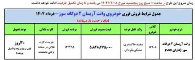 پیش فروش وانت آریسان خرداد 1404 + جدول و شرایط