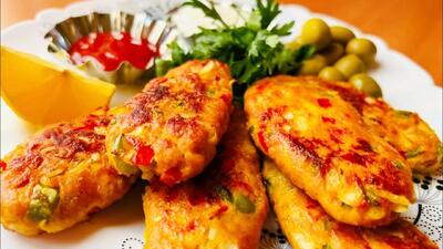 کباب تابه ای خوراک مرغ خوشمزه با مخلوط آرد سوخاری!