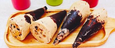 بستنی قیفی و فقط با ۴ قلم مواد / آسان و سریع بدون قالب و دستگاه بستنی ساز
