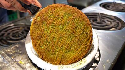 طرز تهیه کنافه ترکی / دستور پخت کنافه با کادایف خشک