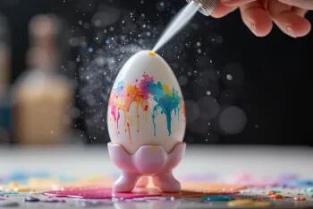 آموزش رنگ کردن تخم مرغ با روش قطره ای و اسپری