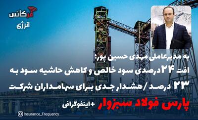 به مدیرعاملی مهدی حسین پور؛ افت ۲۴درصدی سود خالص و کاهش حاشیه سود به 23 درصد / هشدار جدی برای سهامداران شرکت پارس فولاد سبزوار + اینفوگرافی