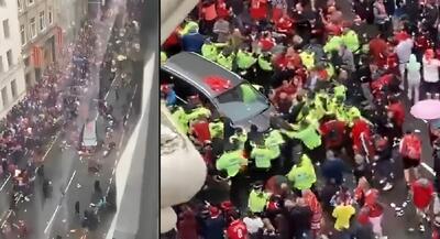 فیلم زیرگیری با خودرو در جشن قهرمانی لیورپولی‌ها | جهان نیوز