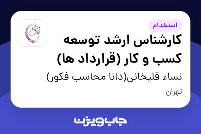 استخدام کارشناس ارشد توسعه کسب و کار (قرارداد ها) در نساء قلیخانی(دانا محاسب فکور)