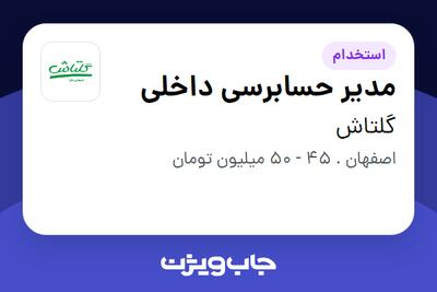 استخدام مدیر حسابرسی داخلی - آقا در گلتاش