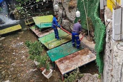 جمع‌آوری تخت‌های غیرمجاز از بستر رودخانه دربند