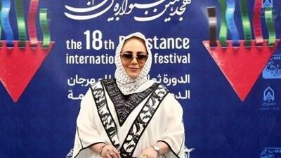 حضور پرانرژی بهنوش بختیاری، بازیگر سریال یزدان در جشنواره «مقاومت» / ما مدیون شهدا و ایثارگران هستیم