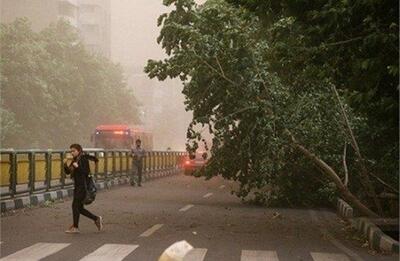 وزش باد شدید و خیزش گرد و خاک در تهران