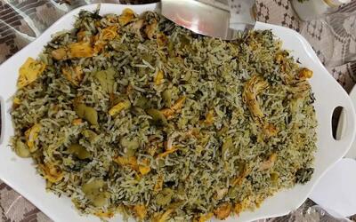 طرز تهیه باقالی پلو با مرغ ریش ریش