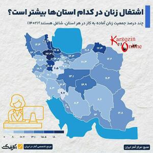 اینفوگرافی/ کدام استان‌ها زنان شاغل بیشتری دارند؟ | اقتصاد24