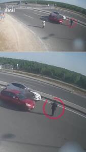 ببینید؛ پیرمرد عصا به دست باعث تصادف شدید شد