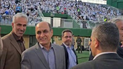 حضور دکتر حق شناس، استاندار گیلان برای تماشای فینال جام حذفی