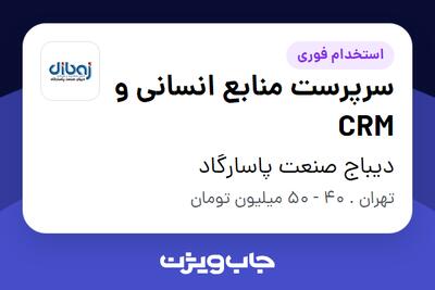 استخدام سرپرست منابع انسانی و CRM در دیباج صنعت پاسارگاد
