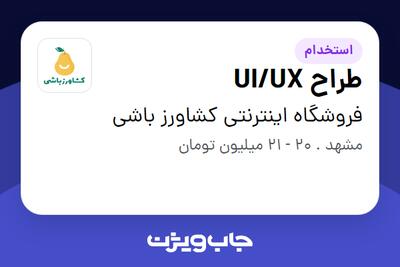 استخدام طراح UI/UX در فروشگاه اینترنتی کشاورز باشی