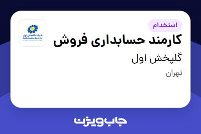 استخدام کارمند حسابداری فروش در گلپخش اول