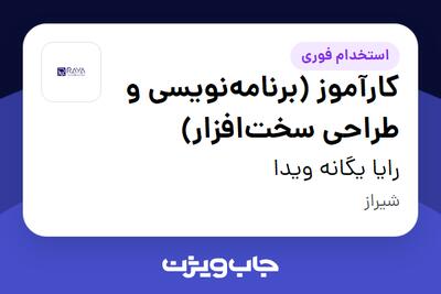 استخدام کارآموز (برنامه‌نویسی و طراحی سخت‌افزار) در رایا یگانه ویدا