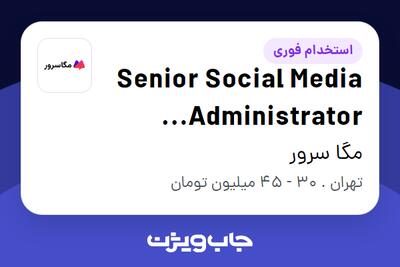 استخدام Senior Social Media Administrator (Telegram   Instagram) در مگا سرور