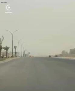 حرکت گرد و خاک شدید از شهر کرکوک عراق به سمت ایران
