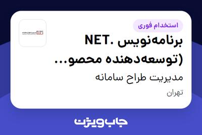 استخدام برنامه‌نویس .NET (توسعه‌دهنده محصول نرم‌افزاری) در مدیریت طراح سامانه