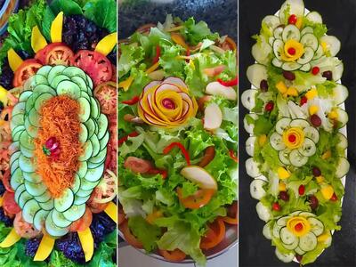 رازهای تزئین سالاد که هر سفره‌ای را چشم‌نواز می‌کند+ فیلم