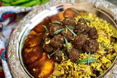 طرز تهیه ریحان پلو با گوشت