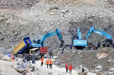 ببینید؛ رانش مرگبار زمین در معدن سنگ در استان جاوای اندونزی