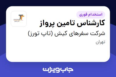 استخدام کارشناس تامین پرواز در شرکت سفرهای کیش (تاپ تورز)
