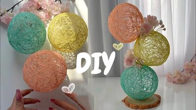 توپ نخی عالی DIY‏ دکوری زیبا و خلاقانه برای اتاقتون!