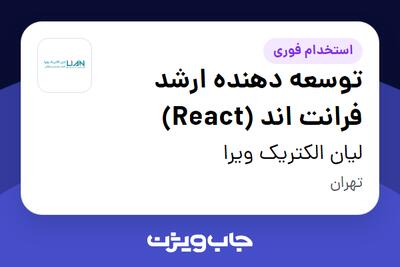 استخدام توسعه دهنده ارشد فرانت اند (React) در لیان الکتریک ویرا