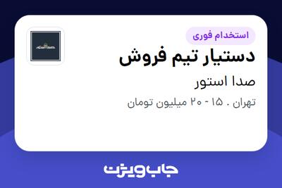استخدام دستیار تیم فروش در صدا استور