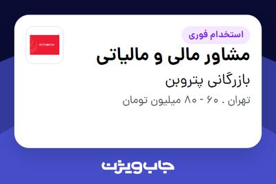 استخدام مشاور مالی و مالیاتی در بازرگانی پتروبن