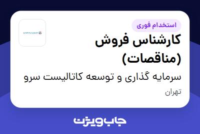 استخدام کارشناس فروش (مناقصات) - آقا در سرمایه گذاری و توسعه کاتالیست سرو