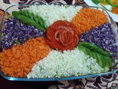 تزئین جذاب سالاد که چشم‌ها رو می‌گیره!+فیلم - سبک ایده آل