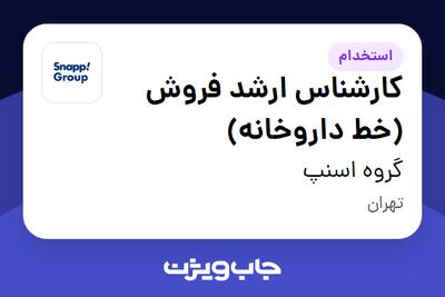 استخدام کارشناس ارشد فروش (خط داروخانه) در گروه اسنپ