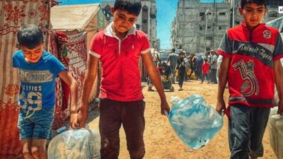 کودکان فلسطینی در انتظار آب!