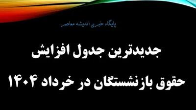 جدیدترین جدول افزایش حقوق بازنشستگان در خرداد 1404/ نحوه محاسبه افزایش فوق‌العاده ویژه بازنشستگان+ زمان واریز حقوق و مابه التفاوت حقوق بازنشستگان تامین اجتماعی در خرداد ۱۴۰۴