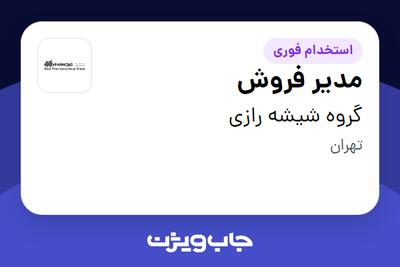 استخدام مدیر فروش در گروه  شیشه رازی