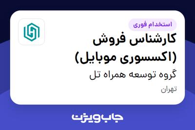 استخدام کارشناس فروش (اکسسوری موبایل) در گروه توسعه همراه تل