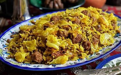 طرز تهیه کلم مرجی پلا مازندرانی
